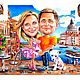 Cartoon custom 'Lovers in Venice'. Caricature. ArtFairy Portrets and Caricatures (artfairy). Online shopping on My Livemaster.  Фото №2
