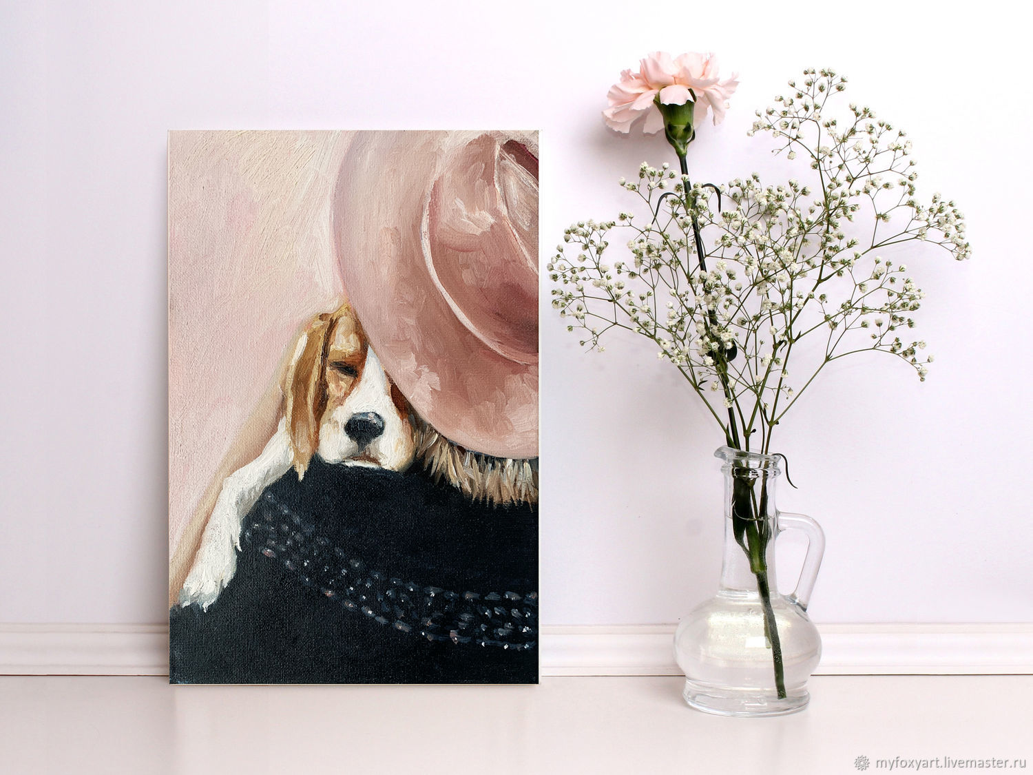 Oil painting on canvas, Portrait with a pet, Pictures, St. Petersburg,  Фото №1