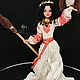 Молодая Баба Ёжка с совой и котёнком. Ватное папье-маше, ручная работа, Мини фигурки и статуэтки, Липецк,  Фото №1