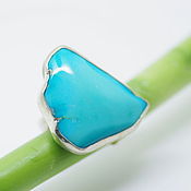 Украшения handmade. Livemaster - original item Ring with turquoise clear sky, Arizona turquoise, silver. Handmade.