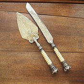 Винтаж handmade. Livemaster - original item A knife and a spatula for a cake, a replica of antique appliances. Handmade.