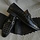 Men's loafers, crocodile leather, black. Loafers. SHOES&BAGS. My Livemaster. Фото №4