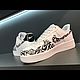 Кроссовки белые,кастом кроссовок Nike Air Force,унисекс,ручная роспись. Кроссовки. Olgavolgoart. Роспись одежды и обуви. Кастом. Ярмарка Мастеров.  Фото №13