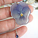Order Pendant with A Real Flower Pansies Viola Jewelry Lilac. WonderLand. Livemaster. . Pendants Фото №3