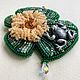 Brooch-pin: ' Water Lily ' embroidery with beads, Brooches, Moscow,  Фото №1