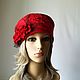 The Retro style felted hat, soft wool little red riding hood, Caps, Berdsk,  Фото №1