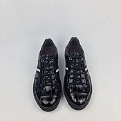 Обувь ручной работы handmade. Livemaster - original item Sneakers classic crocodile leather, in black.. Handmade.