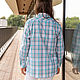 Shirt in men's style in a checkered turquoise with an ornament. Shirts. NATALINI. My Livemaster. Фото №4