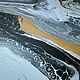 Набор 4 абстрактные картины 30х30 см fluid art желтые черные с золотом. Картины. Mayyaflowers. Ярмарка Мастеров.  Фото №4