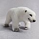 Order Interior toys: White polar bear. Sculpture. Game in felting. Livemaster. . Felted Toy Фото №3