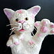 Cat white theatrical doll. A puppet for the puppet theater, Puppet show, Rostov-on-Don,  Фото №1