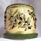 Цветы и флористика handmade. Livemaster - original item Flower pot Olive branch. Handmade.