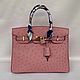 Classic genuine ostrich leather bag, pink color!, Classic Bag, St. Petersburg,  Фото №1