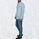 Рубашка мужская классическая голубого оттенка. Рубашки мужские. Alviella | ATELIER. Ярмарка Мастеров.  Фото №4