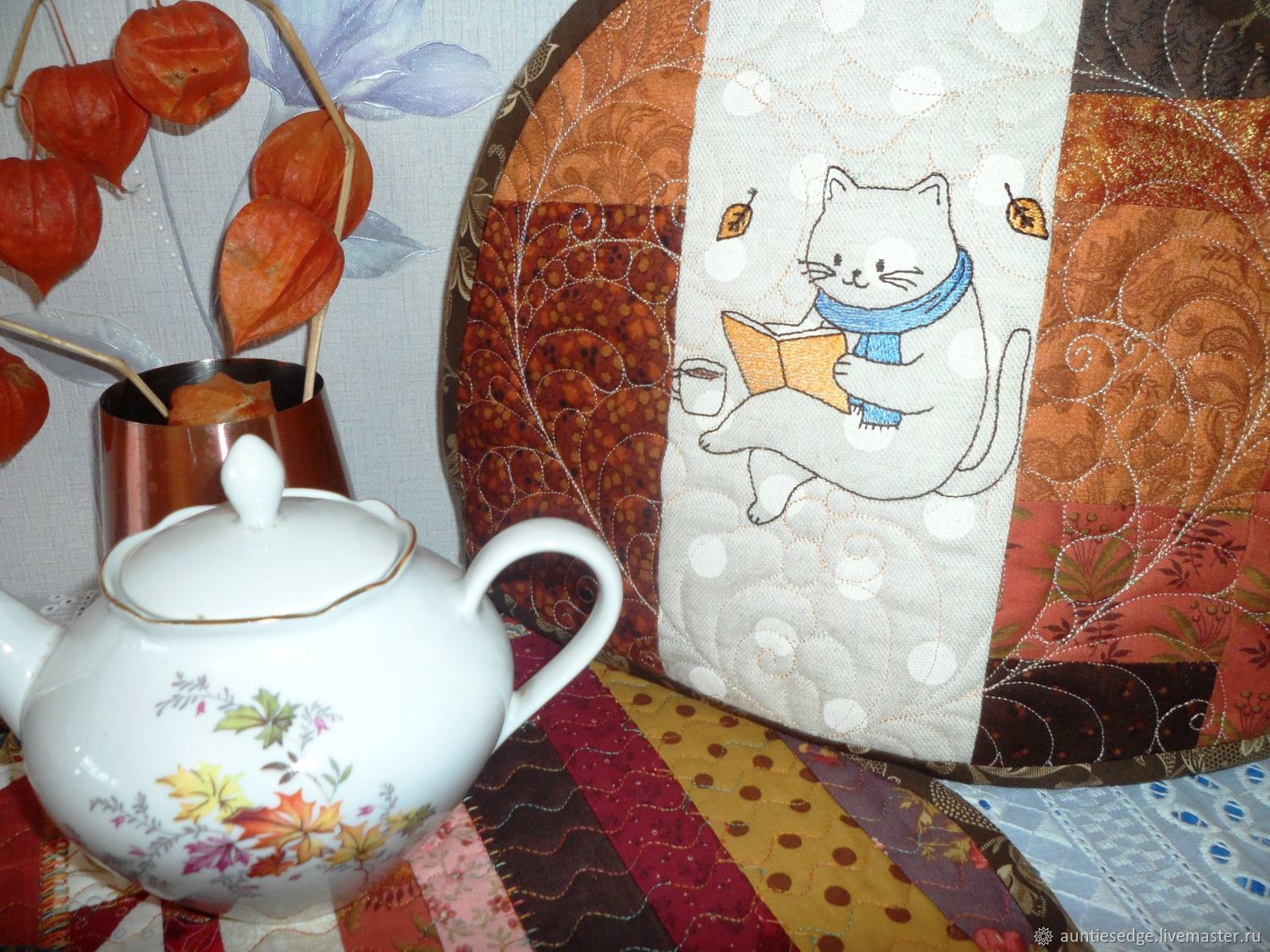 Грелка для чайника  "Осенний кот", Чехлы для посуды, Курск,  Фото №1