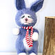 Soft toys:Rabbit Golubchik Crocheted toy. Stuffed Toys. The most beautiful toys. My Livemaster. Фото №5