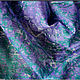 "Цвета Черного моря в эбру на шелке!", платок с риснками на воде. Платки. Ann Iva (ebru). Интернет-магазин Ярмарка Мастеров.  Фото №2