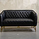 Двухместный диван diplomat, black leather, Диваны, Москва,  Фото №1