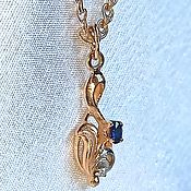 Украшения handmade. Livemaster - original item Golden Sapphire Cornflower Pendant. Handmade.