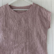 Одежда handmade. Livemaster - original item Blouse with open edges made of linen in the color 
