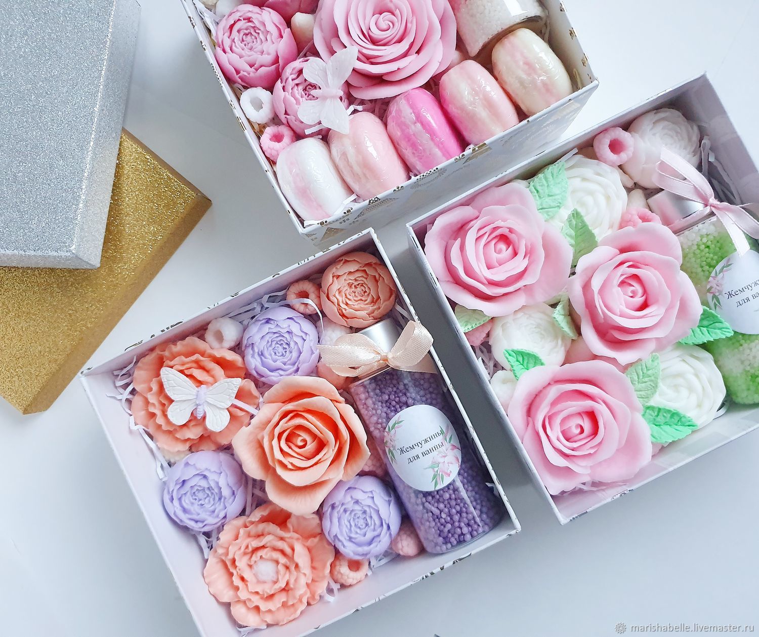 Мыло из роз в домашних условиях. Наборы из мыльных цветов. Набор из мыльных роз. Подарочные коробочки с мылом. Коробочки с мыльными розами.
