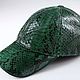 Бейсболка из натуральной кожи питона IMP0324G. Бейсболки. CrocShop товары из экзотической кожи. Ярмарка Мастеров.  Фото №5