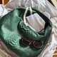 Сумка RINNA S из натуральной кожи питона темно-зеленая с орнаментом. Классическая сумка. HEDONISTBALI. Ярмарка Мастеров.  Фото №7