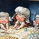 Заказать Картина Лепим пельмешки папочке. Любаша и компания. Ярмарка Мастеров. . Картины Фото №3