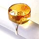 Order Volumetric ring with natural amber. podaro4ek22. Livemaster. . Rings Фото №3