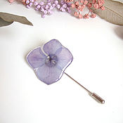 Украшения handmade. Livemaster - original item Needle Brooch Hydrangea Real Flower Resin Jewelry Boho Brooch. Handmade.
