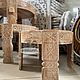Резной круглый столик ручной работы 52х52х35 см. Столы. Zerkala.market. Ярмарка Мастеров.  Фото №4