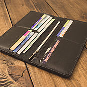 Сумки и аксессуары handmade. Livemaster - original item Leather Wallet Longer with a Small change Compartment Black. Handmade.