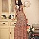 Платье спицами "Chocolat d'or" из шелка ручной окраски с бисером. Платья. Ручки & крючкИ (Вяжу мечты.Татьяна). Ярмарка Мастеров.  Фото №5