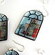 Transparent Earrings Windows Houses City Arch Blue Sky Resin. Earrings. WonderLand. My Livemaster. Фото №6