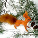 Red squirrel – toy interior / protein felted wool /felt. Felted Toy. Woolen Zoo. My Livemaster. Фото №4