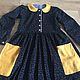 Women's dress made of micro-velvet 'Ink sky'. Dresses. LINEN STYLE. Online shopping on My Livemaster.  Фото №2