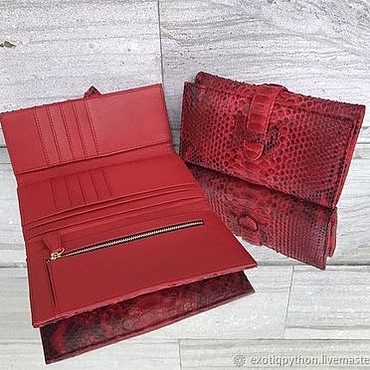 Сумки ручной работы. Ярмарка Мастеров - ручная работа Кошелек из кожи питона Red Dragon. Handmade.
