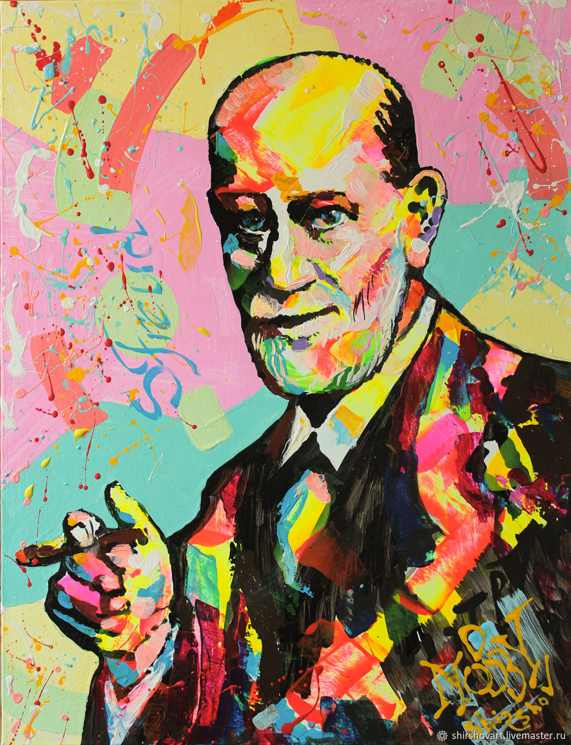 Портрет Зигмунда Фрейда "Психология это ВСЁ!" купить в интернет-магазине Ярмарка Мастеров по цене 12900 ₽ – G8BP9RU