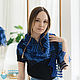 Stole Blue Dali Openwork Crocheted Wool. Wraps. Bright Shawls by BorchankaZL. My Livemaster. Фото №6