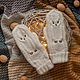 Белые теплые варежки Совы. Варежки. Owlga Knit. Интернет-магазин Ярмарка Мастеров.  Фото №2