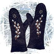 Аксессуары handmade. Livemaster - original item Felted Willow mittens women`s mittens wool 100%. Handmade.