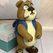 Куклы и игрушки handmade. Livemaster - original item felt toy: Bulldog tourist. Handmade.