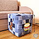 Pouf-cube pillow with applique poufs and ottomans. Ottomans. Denimhandmade.Olga. My Livemaster. Фото №4