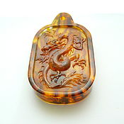 Украшения handmade. Livemaster - original item Dragon, amber carving R-630. Handmade.