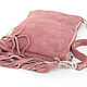 Pink Crossbody Bag Suede Leather with Shoulder Strap. Crossbody bag. BagsByKaterinaKlestova (kklestova). My Livemaster. Фото №5