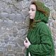 cardigans: Women's knitted cardigan with a hood in green color. Cardigans. Kardigan - женский вязаный свитер кардиган оверсайз. Online shopping on My Livemaster.  Фото №2