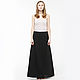 Order Long skirt made of 100% black linen. etnoart. Livemaster. . Skirts Фото №3