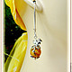 Order Earrings 'Chicken' amber, silver, furniture UK. Frollena II. Natural Baltic amber. Livemaster. . Earrings Фото №3