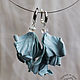 Sparkling azure leather earrings, Earrings, Vidnoye,  Фото №1
