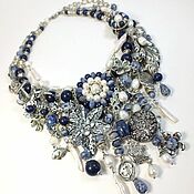 Украшения handmade. Livemaster - original item Necklace Sea Etude Baroque Blue White with Silver Lapis Lazuli Pearls Agate. Handmade.